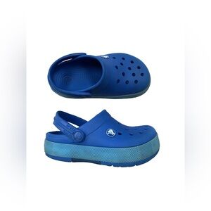 Crocs Toddler Size 10 Blue Crocband Chevron Clog Sandals